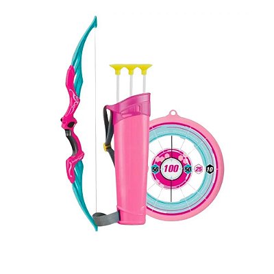 Brinquedo Infantil Super Mira Arco e Flecha Rosa ZOOP