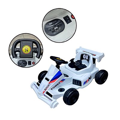 Carrinho Elétrico Infantil Sport F1 com Faróis LED e Som