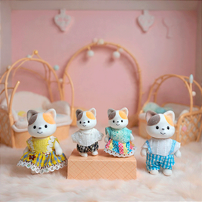 Coleção Casinha Feliz Família Gato Miniatura Zoop Toys