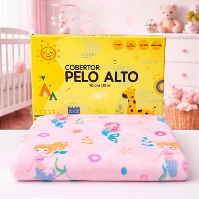 COBERTOR BEBE MENINA MICROFIBRA ROSA SEREIA 90CM X 1,10M