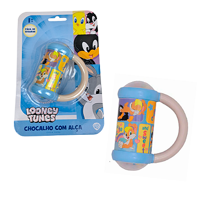 Chocalho Tamborzinho Looney Tunes - Estímulo e Diversão Bebê