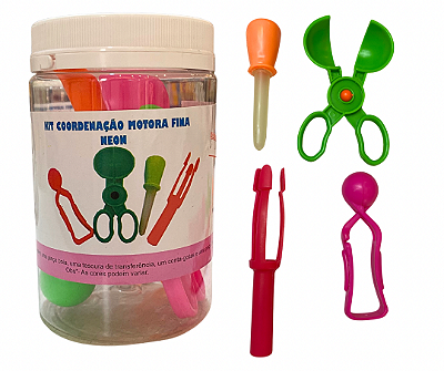 Kit Coordenação Motora Fina Neon - Materiais para Brincar