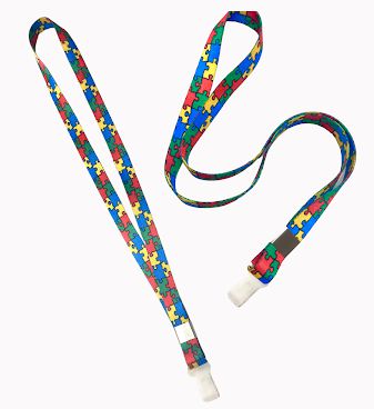 Cordão com Símbolo do Autismo para Crachá e Chaveiro - Voz em Papel