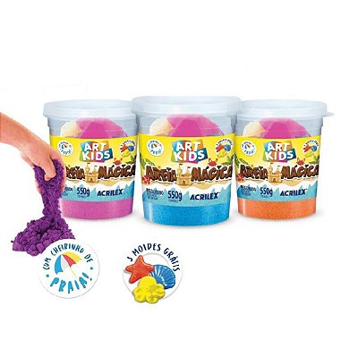 Areia Mágica 550g Cor Sortida Sensorial 1UN - Acrilex