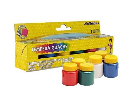 Tinta Guache Tempera Guache 6 Cores 15 ml  - Acrilex