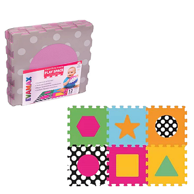 Tapete EVA Play Space 12 Peças Cores Sortidas - Evamax