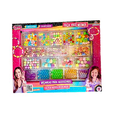 Kit Beleza Infantil Make Brinq Miçangas para Acessórios - Polibrinq