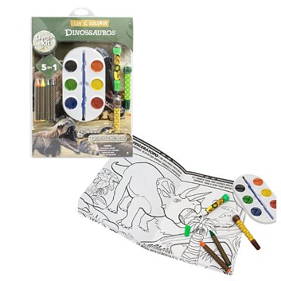 Livro Kit Ler e Colorir 5 em 1 Dinossauros - TodoLivro