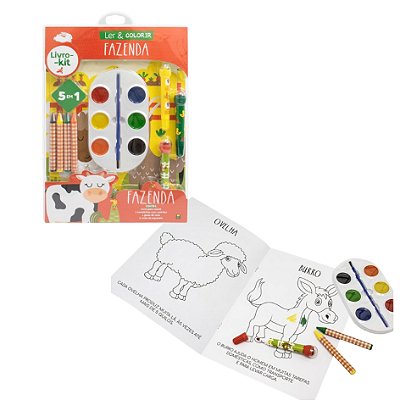 Livro Kit Ler e Colorir 5 em 1 Fazenda - TodoLivro