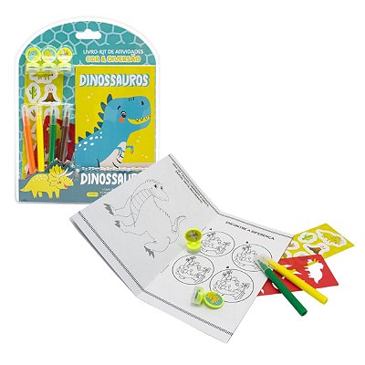 Livro-Kit de Atividades Cor e Diversão: Dinossauros - TodoLivro