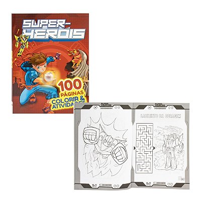 100 Páginas Colorir e Atividades: Super Heróis - TodoLivro