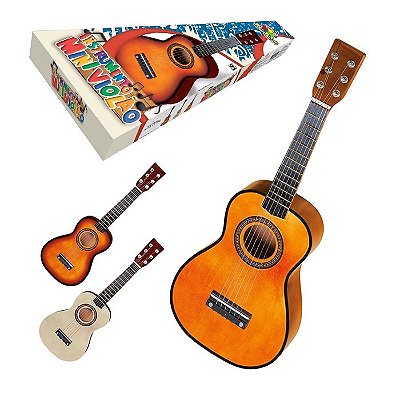 Mini Violão De Madeira Cor Sortida - Art Brink