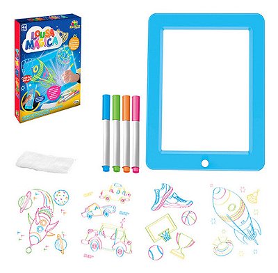 Lousa Mágica com Luz de LED e Cards com Desenhos - Art Brink