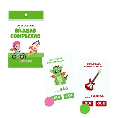 Cartas Educativas Sílabas Complexas - DiBrincar