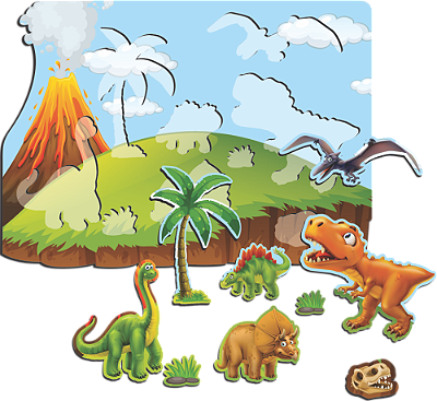 Meu Primeiro Quebra Cabeça Dinossauros MDF MPQ005 - Paper Toy