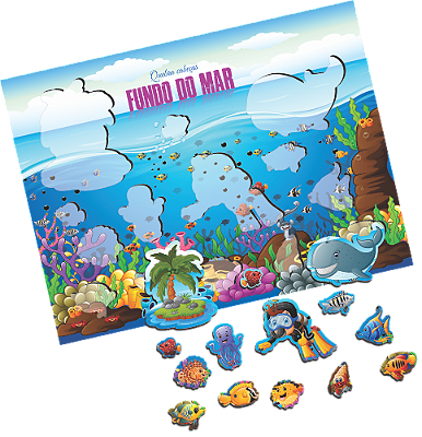 Meu Primeiro Quebra Cabeça Fundo do Mar MDF MPQ006 - Paper Toy