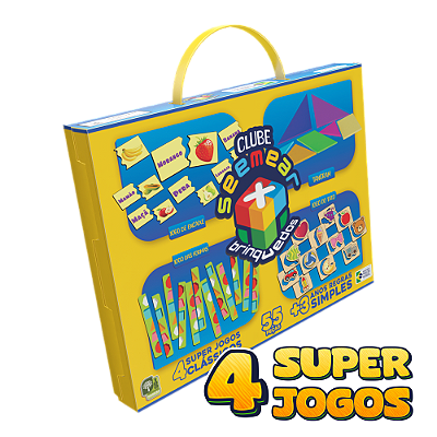 Super Jogos Clássicos 4 em 1 Encaixe Formas Tangram e Tato 55 Peças SMM041 - Seemear Brinquedos