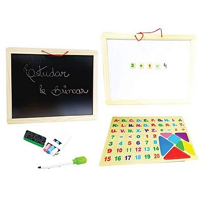Quadro Branco Dupla Face com Acessórios 44x33 - Toy Mix