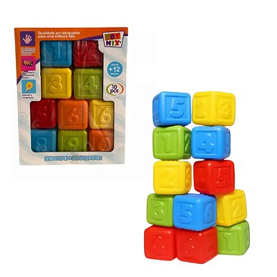 Cubos Coloridos Brincando de Aprender 10 Peças - Toy Mix