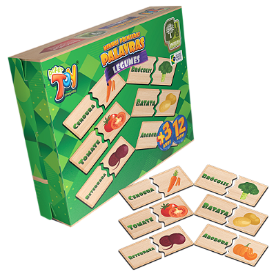 Minhas Primeiras Palavras Legumes 12 Peças MDF POP074 - Paper Toy