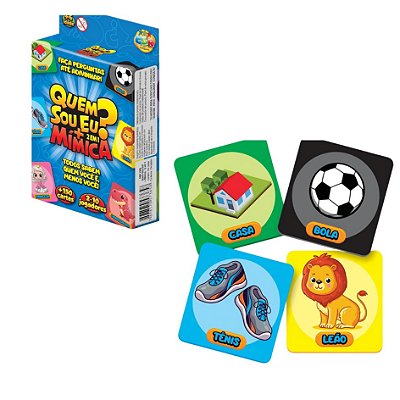 Jogo de Cartas Quem Sou Eu + Mímica 2 em 1 - 150 Cartas - GGB Brinquedos