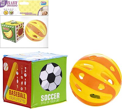 Baby Chocalho Cubo Soft com Bola Chocalho - Art Brink