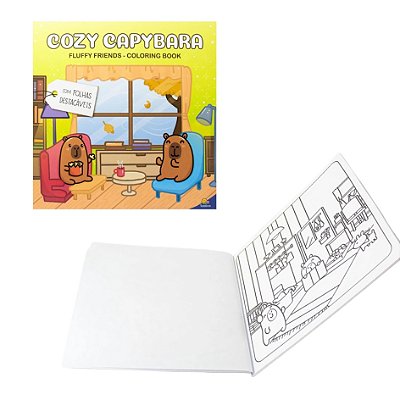 Livro de Colorir Bobbie Goods Cozy Capybara Fluffy Friends Coloring Book - TodoLivro