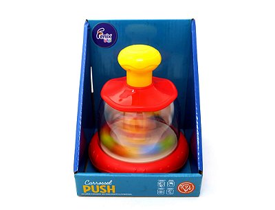 Carrosel Push Vermelho Brinquedo Giratório com Bolinhas - Fenix