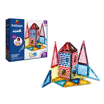 Jogo Brincando de Engenheiro Magnético 24 Peças - Xalingo