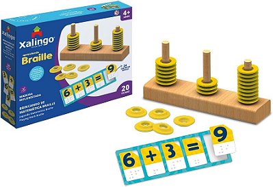 Jogo Brincando de Matemática Braille MDF - Xalingo
