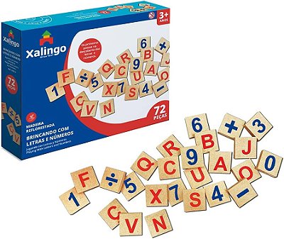 Jogo Brincando com Letras e Números MDF - Xalingo