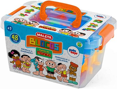 Maleta de Blocos 48 Peças Turma da Mônica - Pakitoys