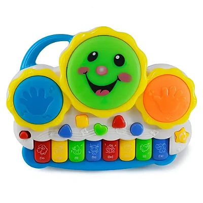 Teclado Piano Musical Com Bateria Tambor Drum Keyboard Eletrônica