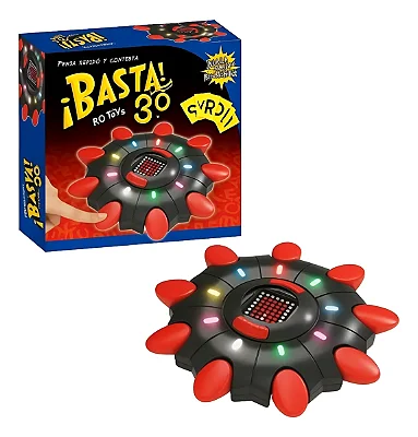Jogo Basta Com Tela Eletrônica e 3 Modos de Jogo Versão 3.0 Até 9 Jogadores Stop Pensa Rápido