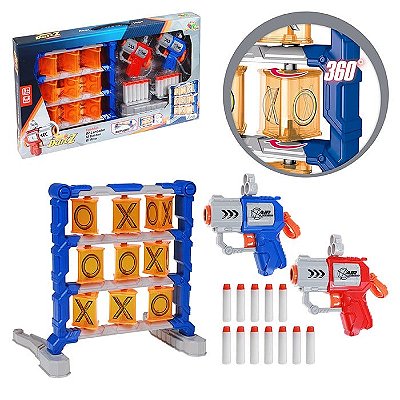 Brinquedo Kit Lança Dardos Dart Z com 2 Lançadores 12 Dardos Espuma e Alvo - Art Brink