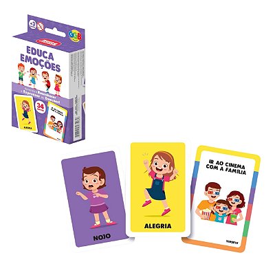 Jogo de Cartas Educa Emoções 34 Cartas - GGB Brinquedos