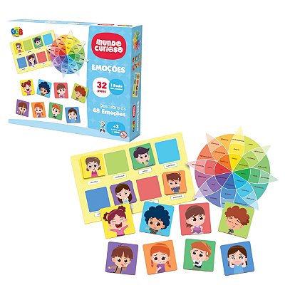 Jogo das Emoções 32 Peças 1 Roda das Emoções - GGB Brinquedos