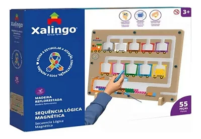 Sequência Lógica Magnética 55 Peças MDF - Xalingo