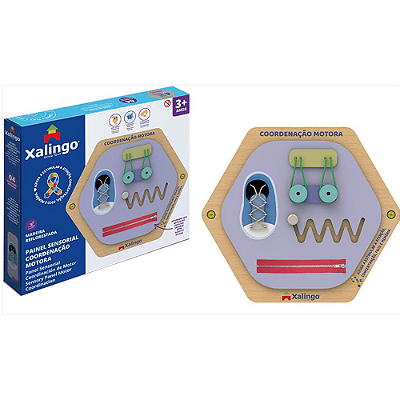 Painel Sensorial Coordenação Motora MDF 04 Atividades Motoras - Xalingo