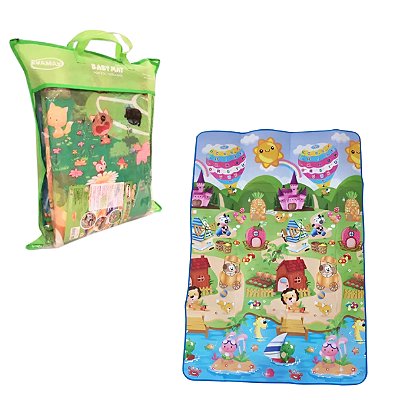 Tapete Infantil Baby Mat Dupla Face Portátil 180x120 Cm Sacola - Evamax