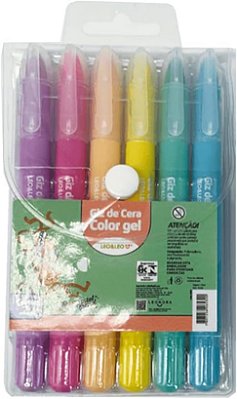 Giz de Cera Color Gel 6 Cores - Leo&Leo