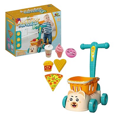 Andador Baby Azul Boy com Cestinha e 6 Acessórios - Art Brink