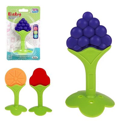 Mordedor Frutas Sensorial 9cm 1 UN Cor Sortida - Art Brink