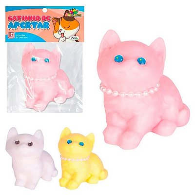 Gatinho de Apertar 7 cm Sensorial 1 UN Cor Sortida - Art Brink