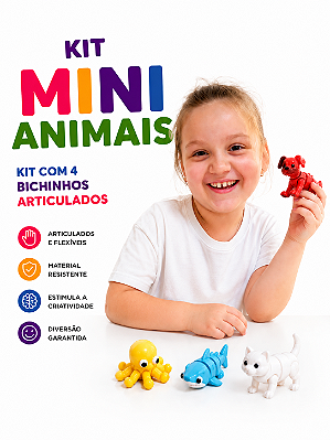 Kit Mini Animais Articulados Colecionáveis Sortidos Sensorias