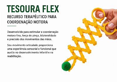 Tesoura Flexível Terapêutica para Coordenação Motora e Motricidade Fina Cores Sortidas - Alternativa 3D