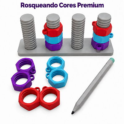 Rosqueando Cores Premium Com Caneta Coordenação Motora Alternativa 3D