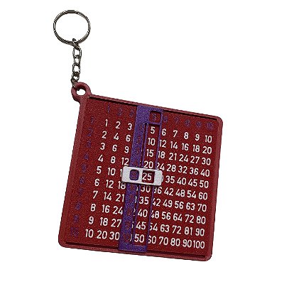 Tabuada Interativa de Bolso com Cursor Deslizante e Chaveiro para Aprendizagem da Multiplicação Sortida - Alternativa 3D