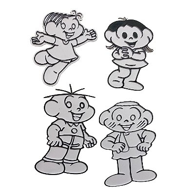 Kit Bonequinhos com 4 Personagens da Turma da Mônica para Pintar e Apagar - Alternativa 3D