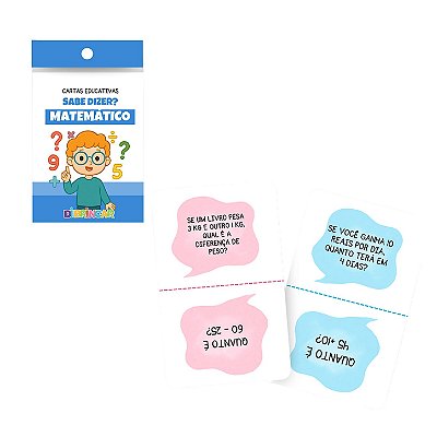 Cartas Educativas Sabe Dizer? Matemático - DiBrincar